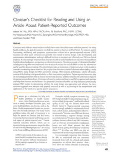 Clinician's Checklist for Reading and Using an Article About Patient ...