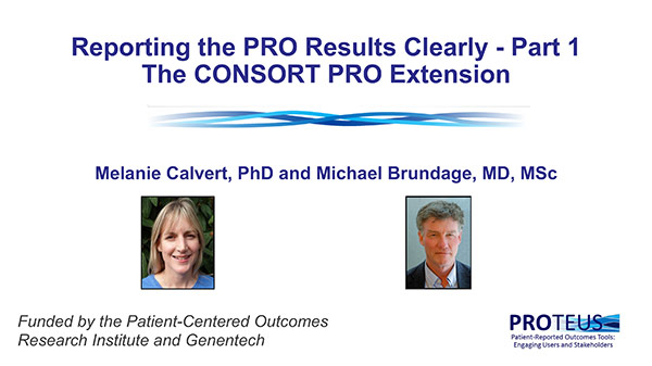 Cover of Reporting the PRO Results Clearly Part 1 The CONSORT PRO Extension Overview