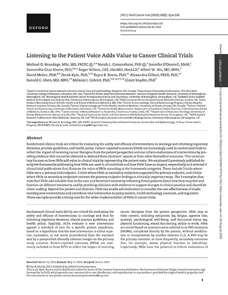 Cover of Listening to the Patient Voice paper