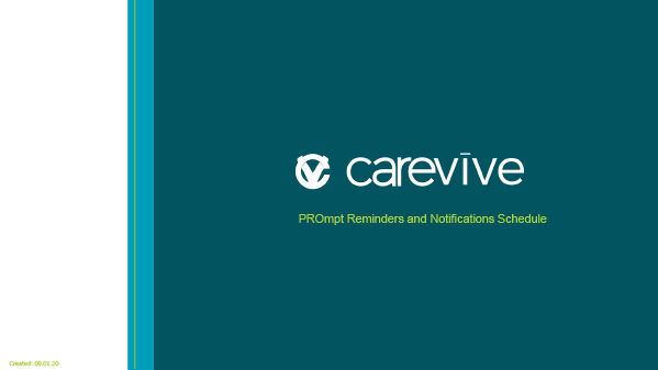 Cover of PROmpt Reminders and Notifications Schedule