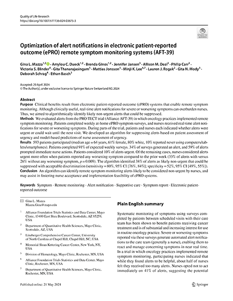 Cover of Optimization of Alert Notifications
